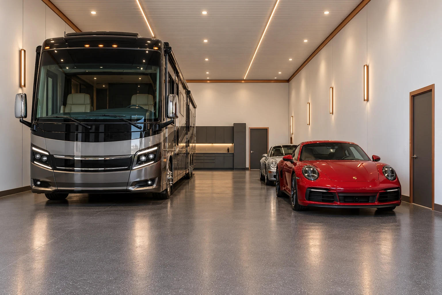 Legends Lounge concept — garage interior