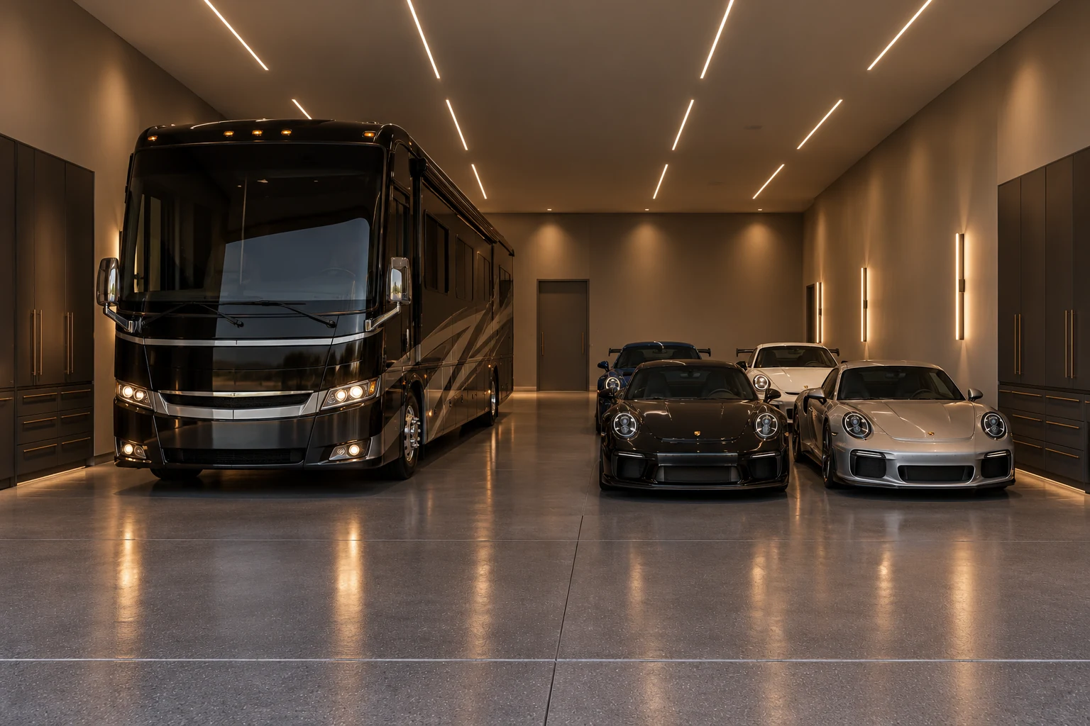Nightfall concept — garage interior
