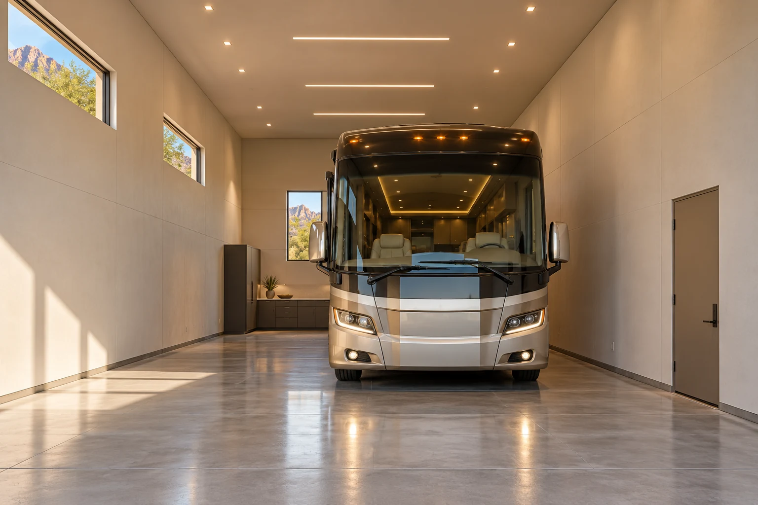 Sunset Deck concept — garage interior