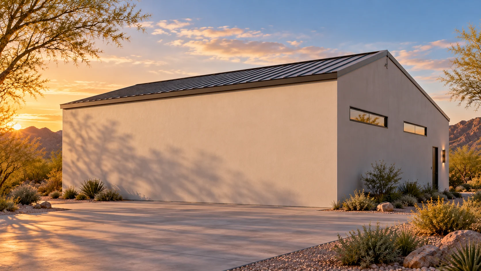 Precision House — Rear exterior concept rendering