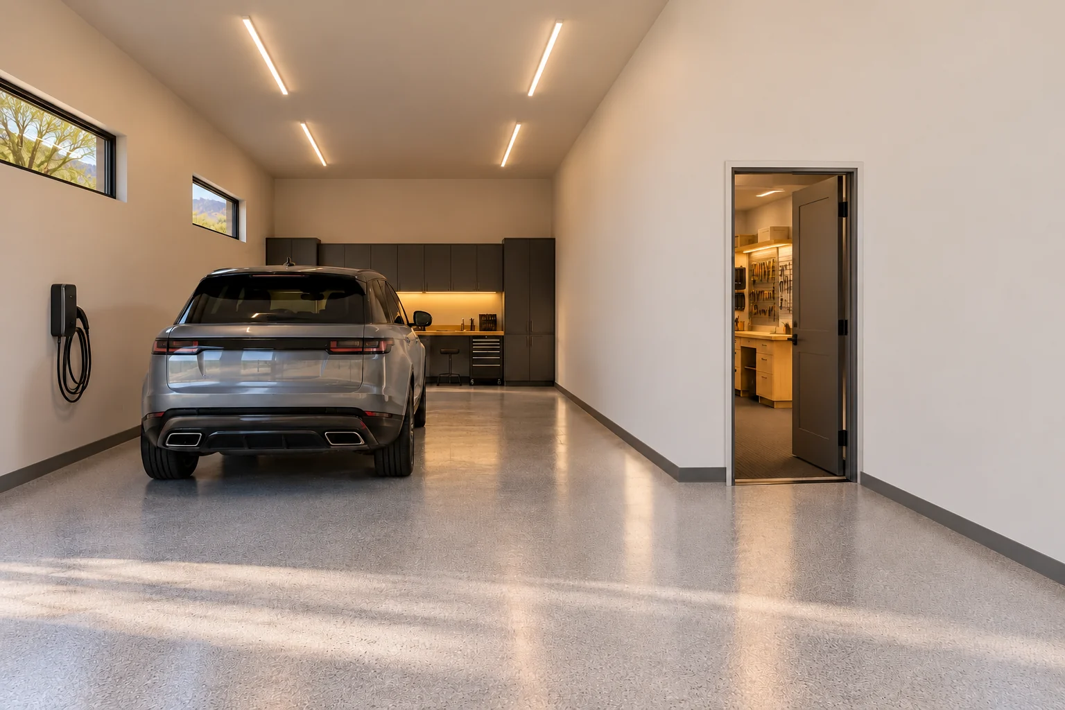 Weekend Works — Main garage interior concept rendering