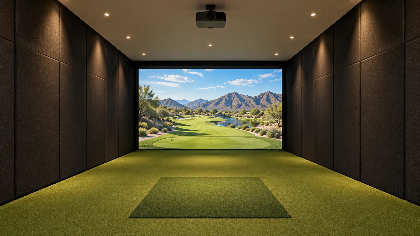 Back Nine — golf simulator concept rendering