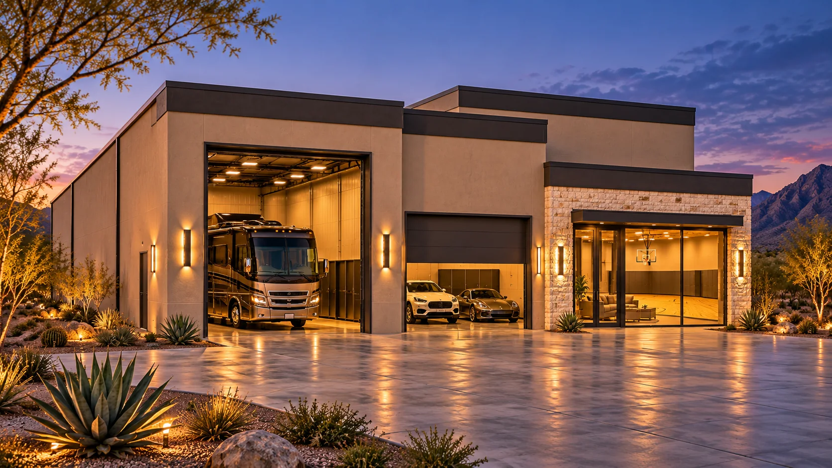 Baseline — evening exterior concept rendering