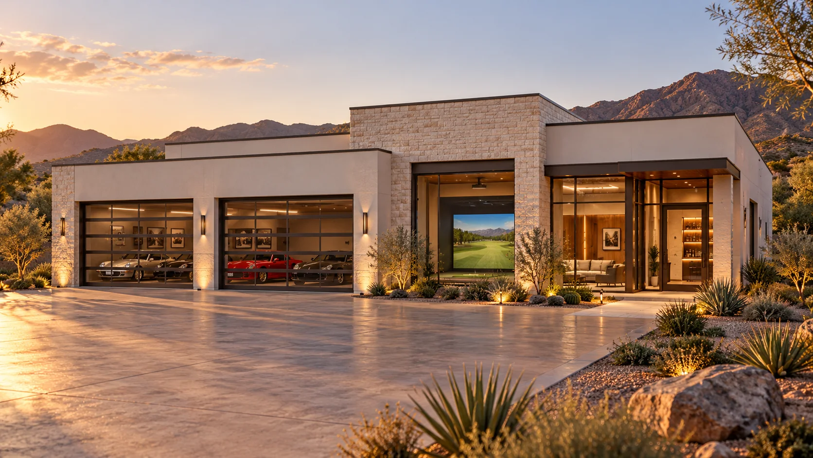 Fairway Lounge — exterior arrival concept rendering