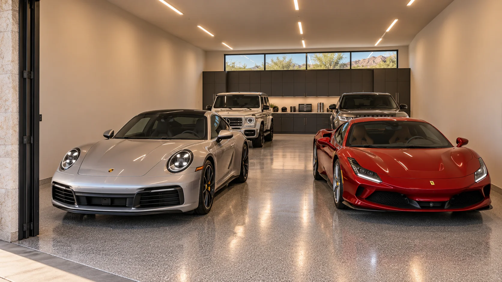 The Fieldhouse — garage interior concept rendering