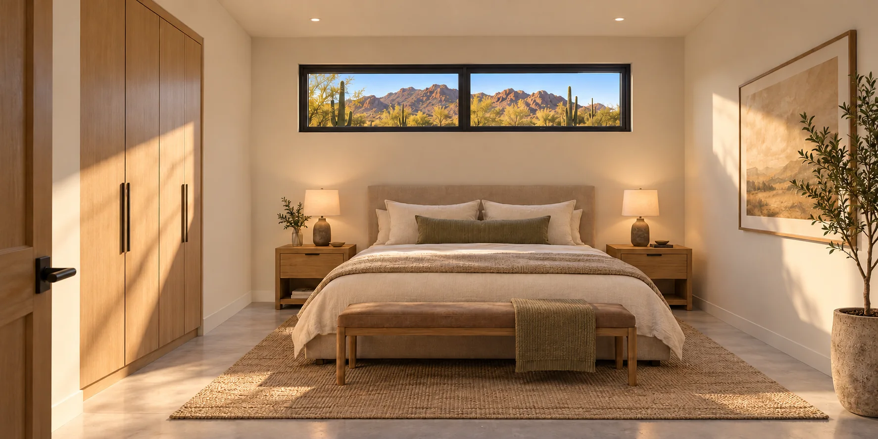 The Studio Wing — guest bedroom concept rendering