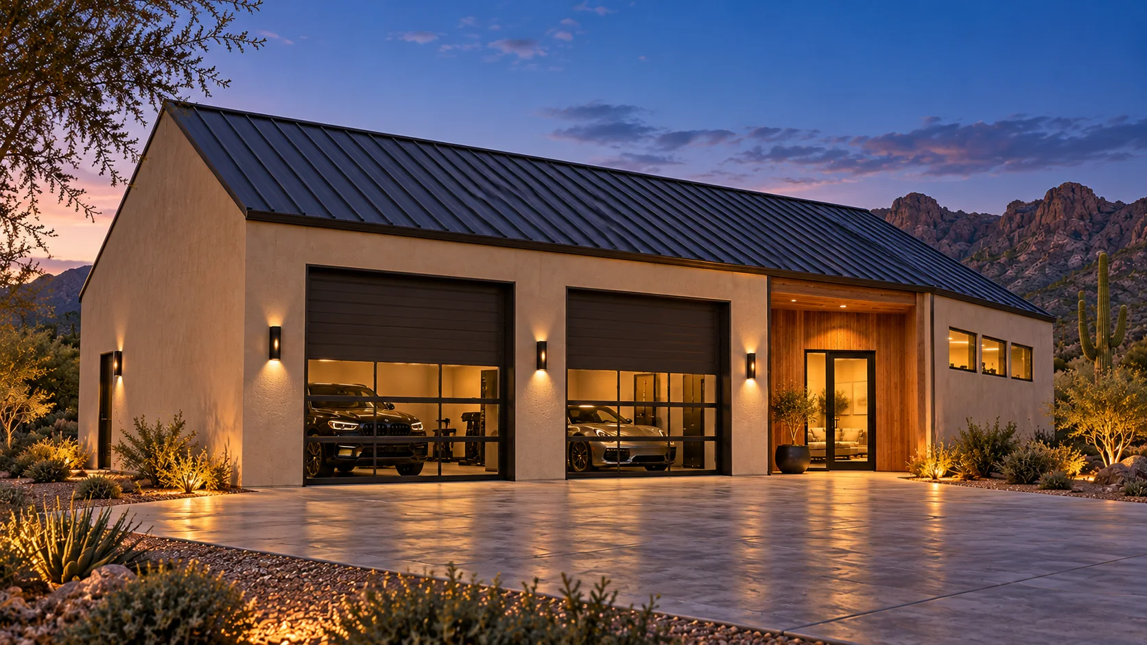 Training Ground — evening exterior concept rendering