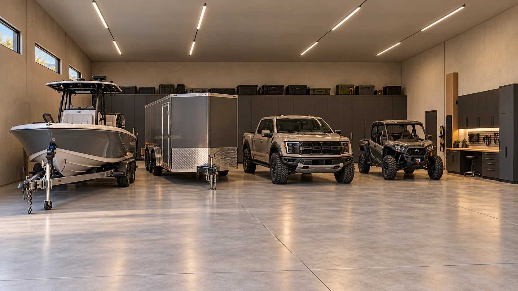 Adventure Depot — garage interior architectural concept