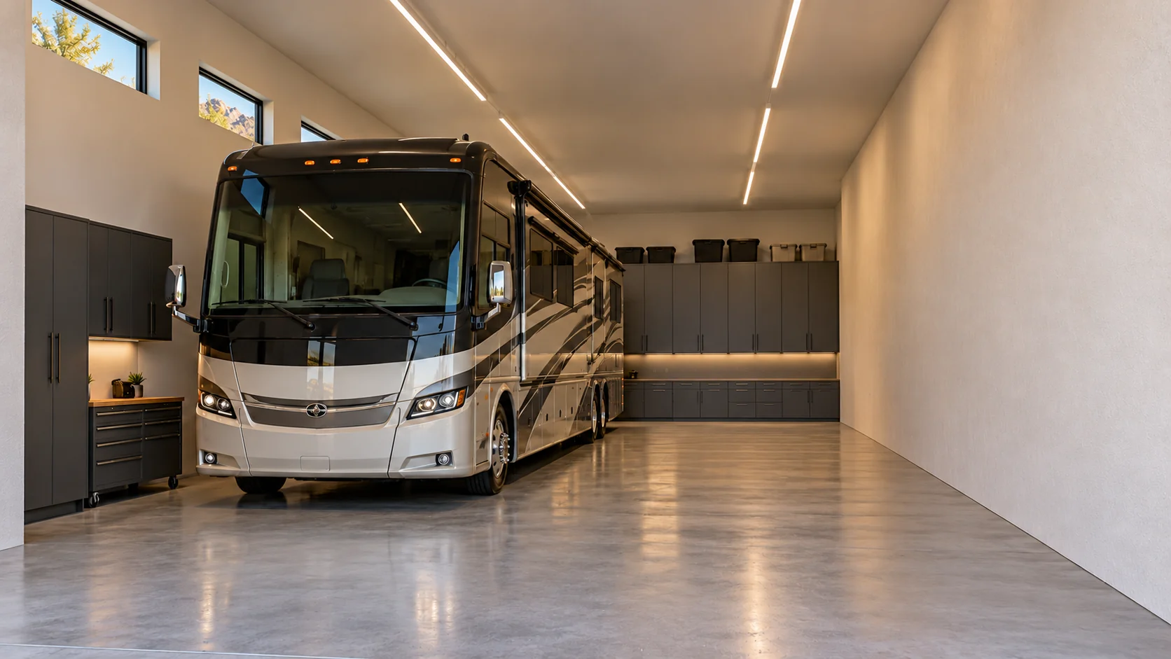 Coach & Casita — garage interior architectural concept
