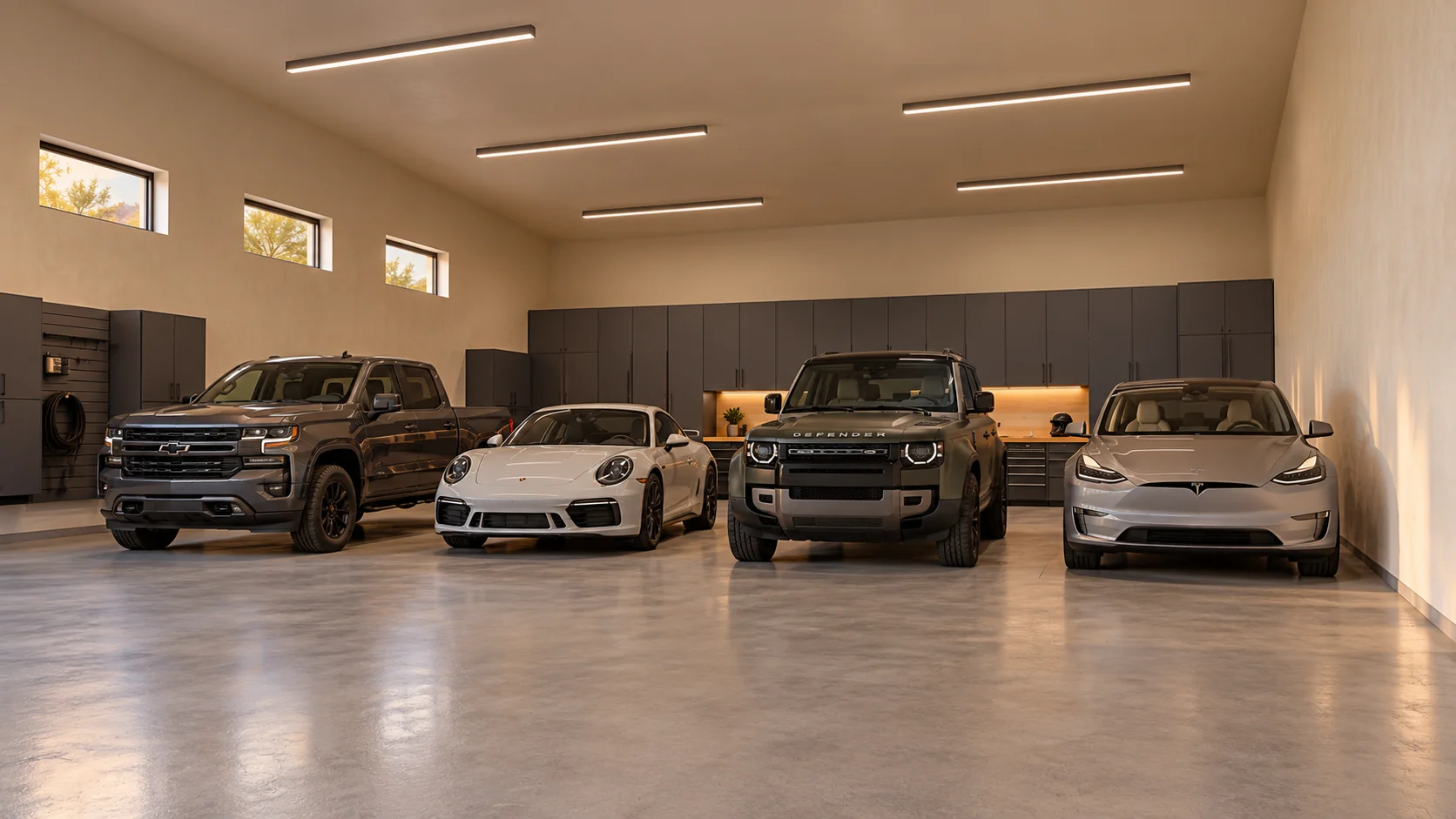 Double Horizon — garage interior architectural concept