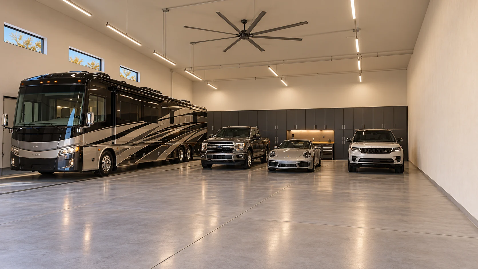 Family Compound — garage interior architectural concept