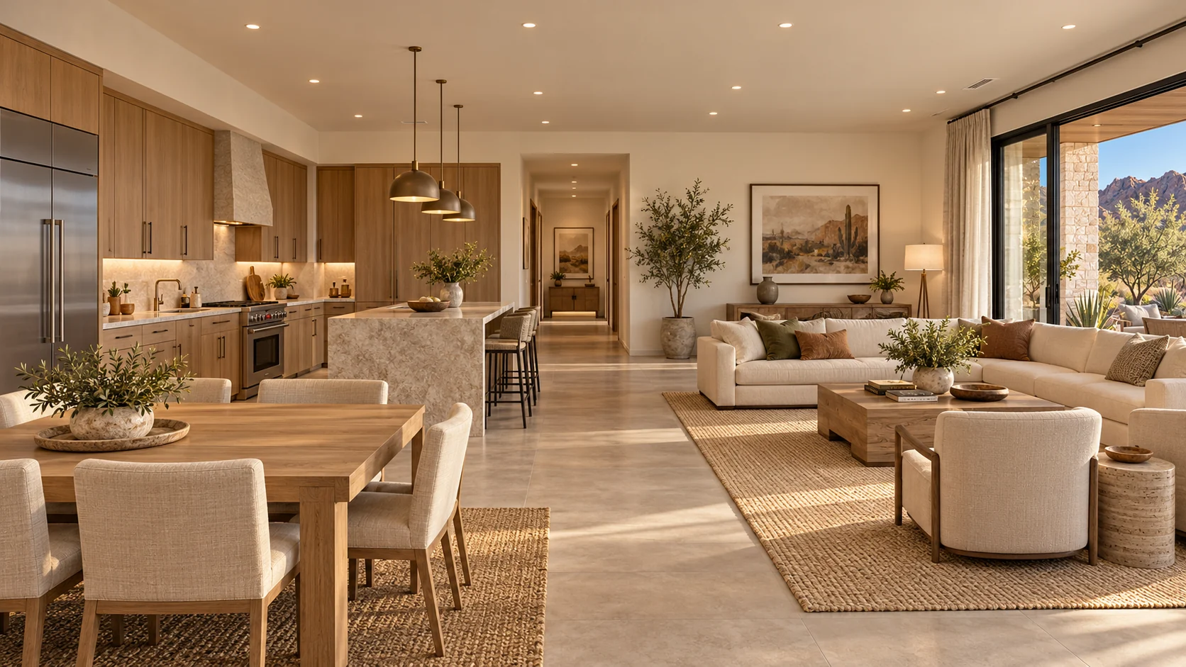 Sonoran Enclave — living kitchen architectural concept