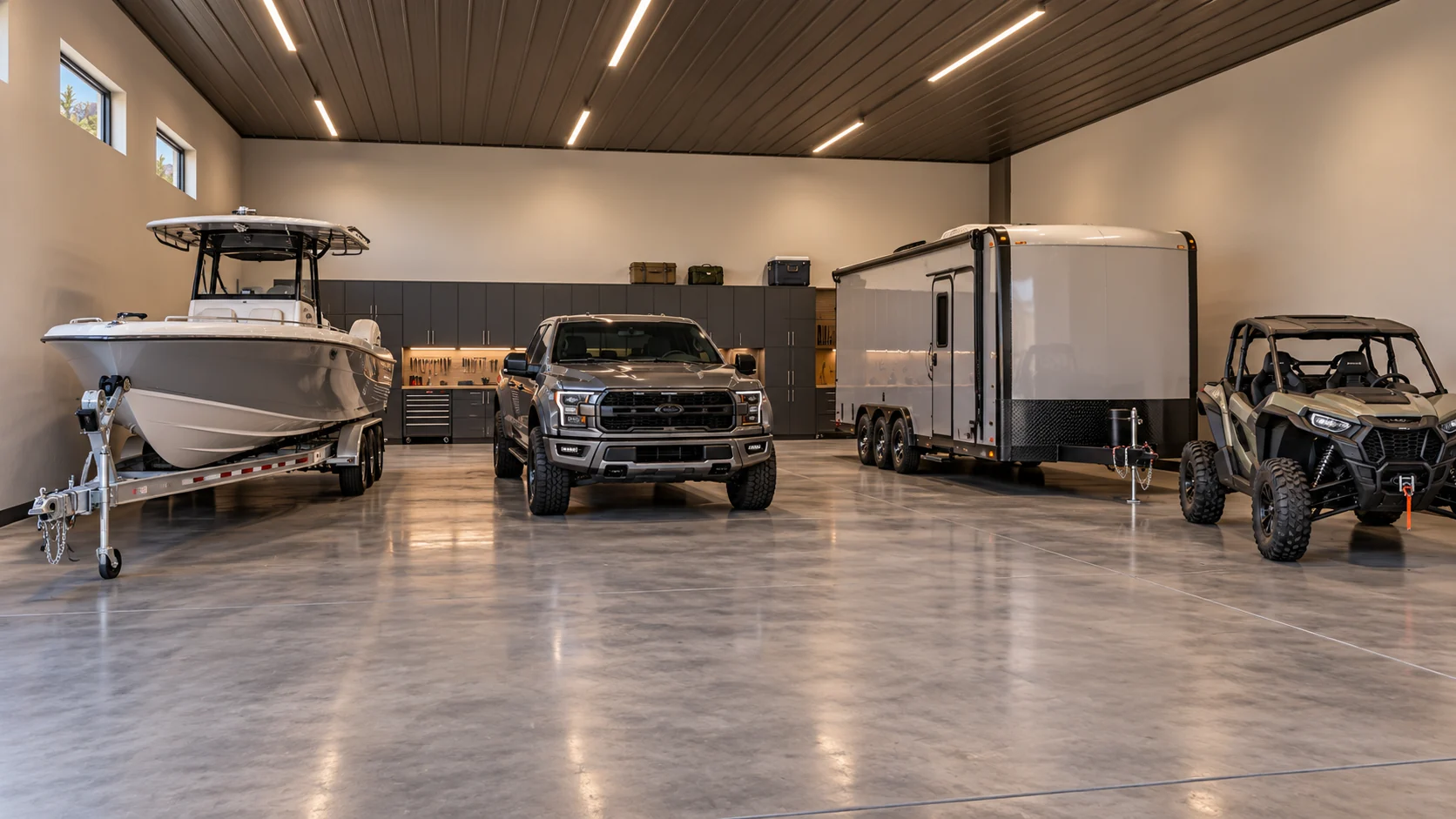 Weekend Fleet — garage interior architectural concept