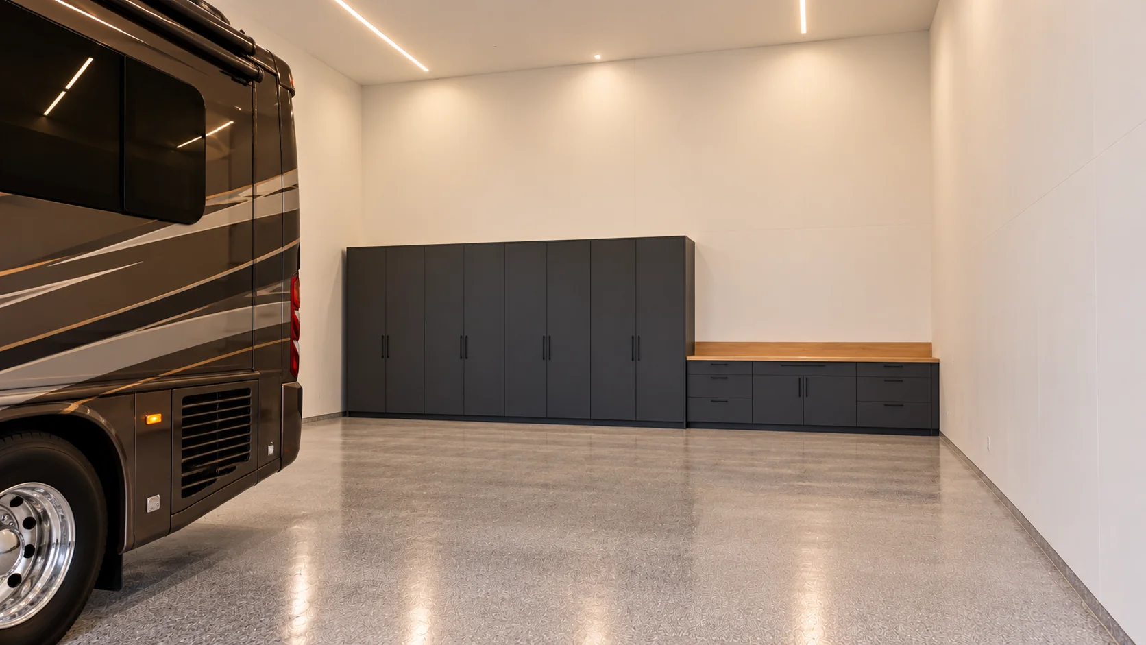 Long Haul architectural concept — rear storage and workbench