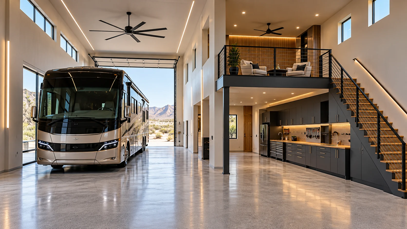RV garages with lofts architectural inspiration